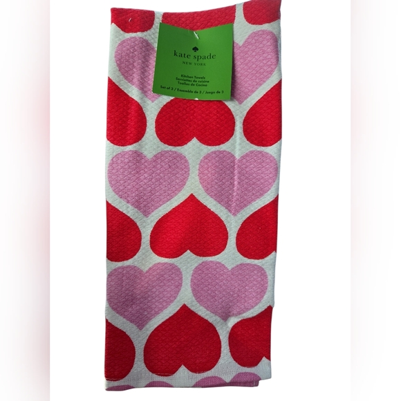 Kate Spade Heart Kitchen Towels - Pick One Set Of 3 - Picture 3 of 9